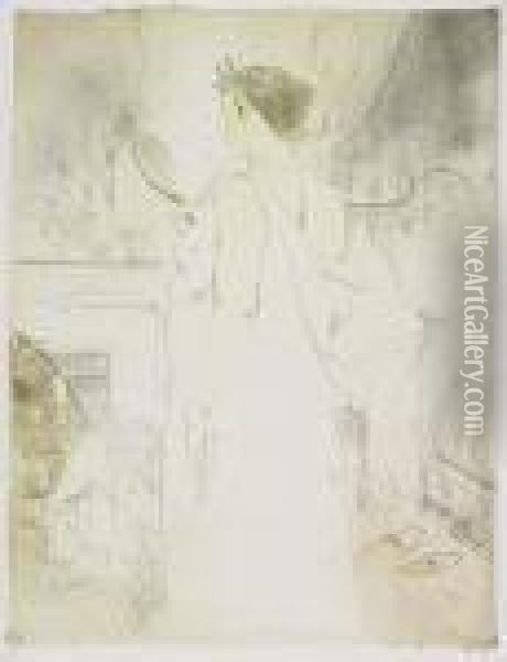 Femme A Glace, La Glace A Main Oil Painting - Henri De Toulouse-Lautrec