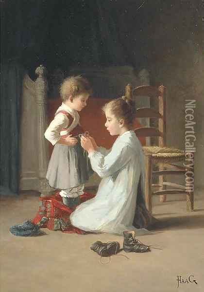 A helping hand Oil Painting - Jean-Paul Haag