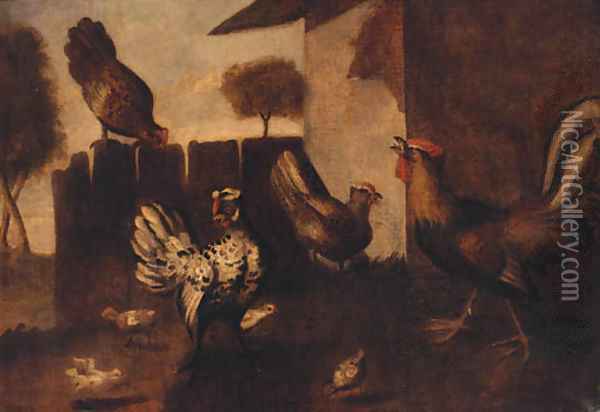 The Hen House Oil Painting - Marmaduke Craddock