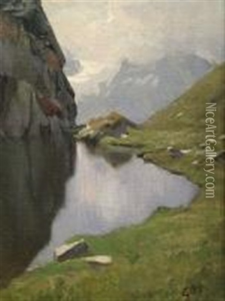 Paysage De Montagne Oil Painting - Albert Henri John Gos