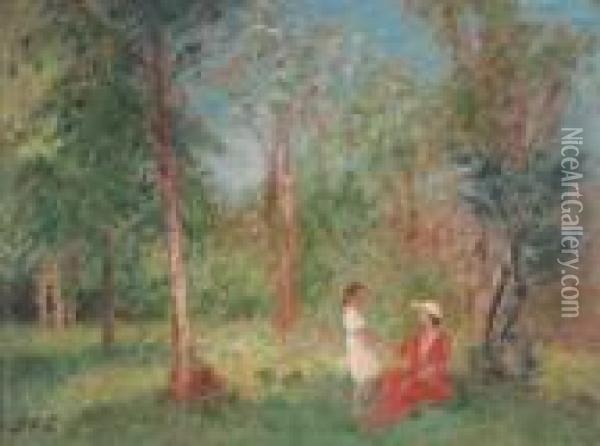 Conversation Dans Le Jardin Oil Painting - Georges dEspagnat