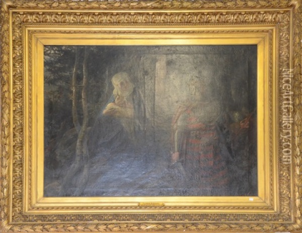 Frederic Le Joyeux Protegeant Son Enfant Oil Painting - Juliaan de Vriendt