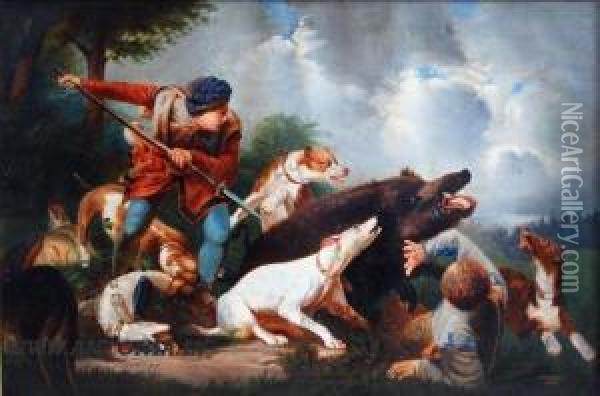 The Hunting Oil Painting - Arthur Volkmann