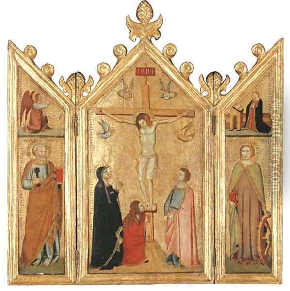 The Crucifixion with the Magdalen at the Foot of the Cross Oil Painting - Giotto Di Bondone