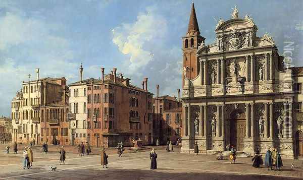 Santa Maria Zobenigo Oil Painting - (Giovanni Antonio Canal) Canaletto
