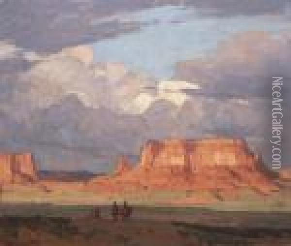 Red Mesa, Monument Valley, Utah Oil Painting - Edgar Alwin Payne
