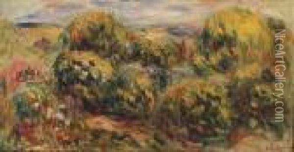 Paysage A Cagnes Oil Painting - Pierre Auguste Renoir