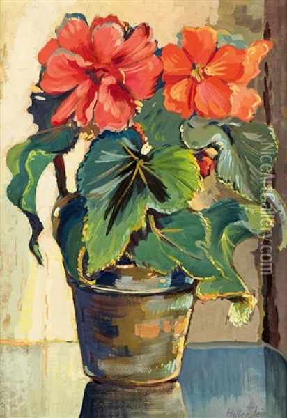 Blumentopf Oil Painting - Stephanie Hollenstein