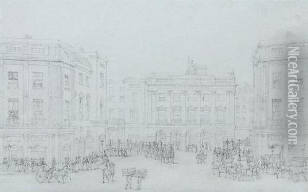 Piccadilly Circus Pencil 13 X 20cm Provenance: Themanning Galleries Oil Painting - Francis Vyvyan Jago Arundale