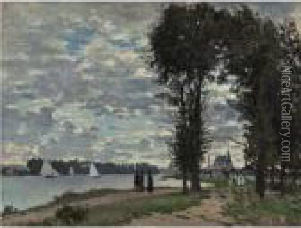 Les Bords De La Seine A Argenteuil Oil Painting - Claude Oscar Monet