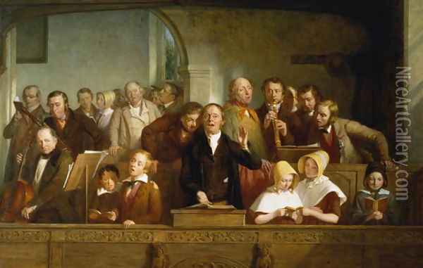 Village choir Oil Painting - Thomas Webster
