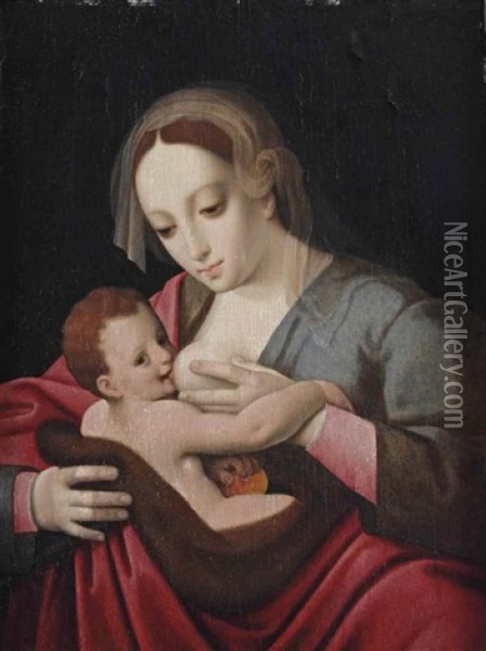 The Virgin And Child Oil Painting - Cornelis van Cleve