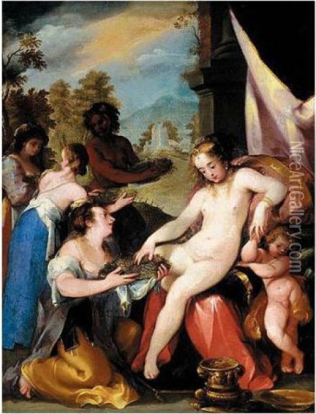 Homage To Ceres Oil Painting - Hans Von Aachen