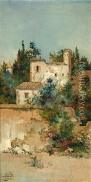 Cigarral De Toledo Oil Painting - Jose Lupianez y Carrasco