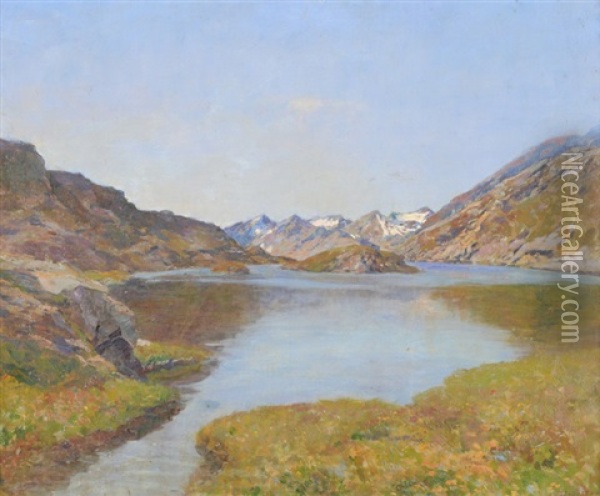 Bergsee Oil Painting - Gioacchino Galbusera