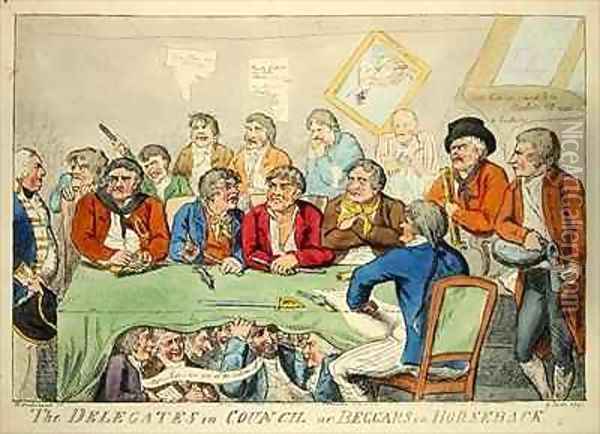 The delegates in council or beggars on horseback Oil Painting - Isaac Cruikshank