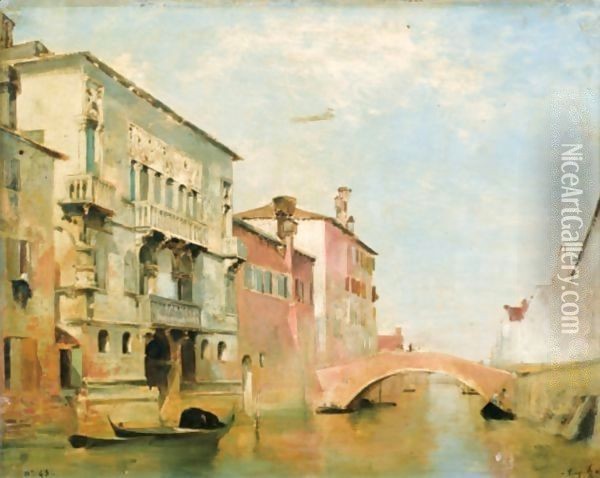 View Of Canal Della Misericordia, Venezia Oil Painting - Eugene Fromentin