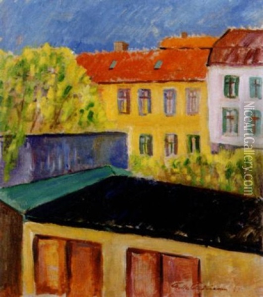 Sommarkvall I Haga Oil Painting - Folke Andreasson