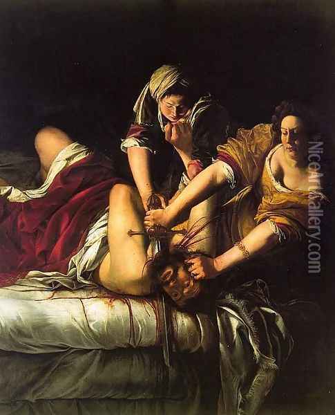 Judith Slaying Holofernes Oil Painting - Artemisia Gentileschi