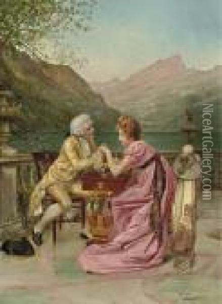 The Proposal Oil Painting - Francois Brunery