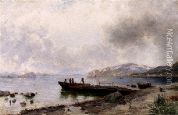 On The Fjords Oil Painting - Georg Anton Rasmussen