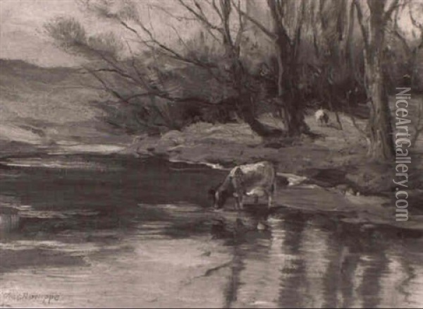 Along The Creek Oil Painting - Charles Paul Gruppe