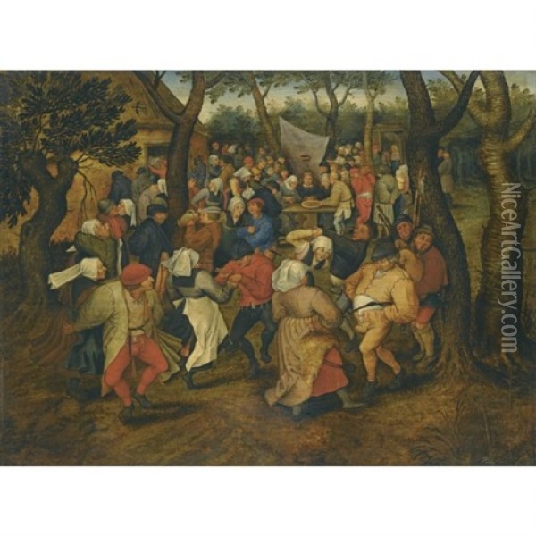 The Outdoor Wedding Feast Oil Painting - Pieter Brueghel the Younger