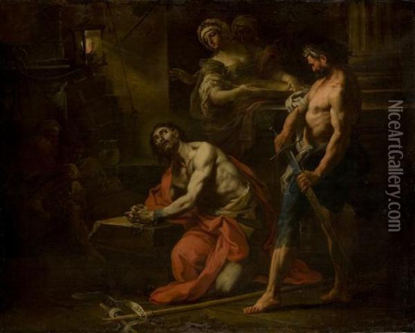 Decollazione Di San Giovanni Battista Oil Painting - Sebastiano Conca