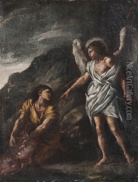 Tobias Und Der Engel Oil Painting - Giovanni Battista Caracciolo