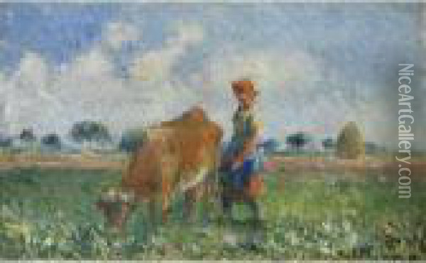 La Vachere Oil Painting - Camille Pissarro