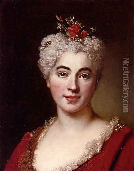 Portrait Of Elisabeth - Marguerite, The Artist's Daughter Oil Painting - Nicolas de Largillierre