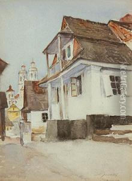 Krzemieniec Oil Painting - Stanislaw Janowski