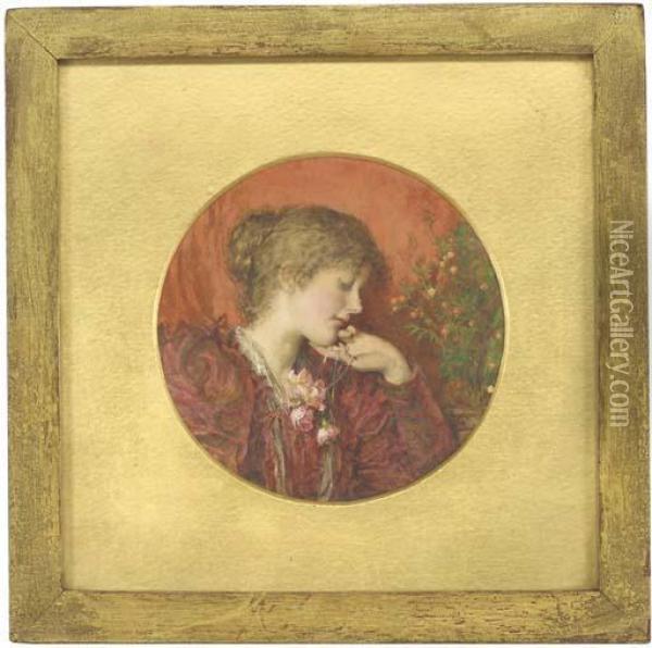 Girl In Red Oil Painting - Elizabeth Gulland