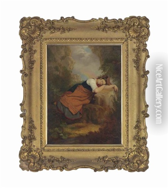 An Italian Peasant Girl Asleep In The Campagna Oil Painting - Sir Charles Lock Eastlake