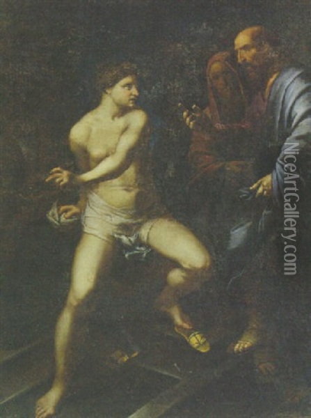 Susanna And The Elders Oil Painting - Bernardo Cavallino