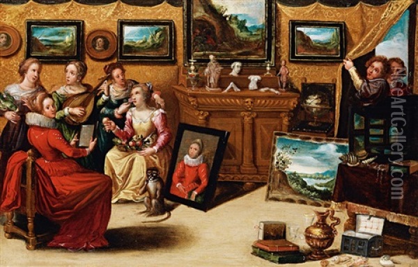 Allegorie Der Funf Sinne Oil Painting - Hieronymus Francken the Younger