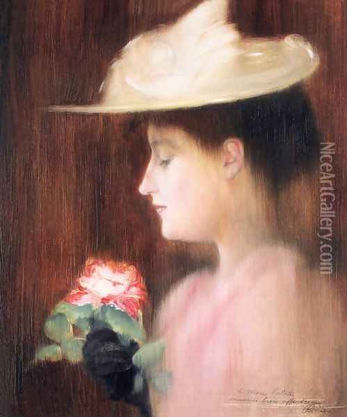 Portrait of Mrs Pataki 1892 Oil Painting - Jozsef Rippl-Ronai