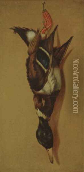 Nature Morte - Mallard Duck Oil Painting - Louis Adolph Winterhalder