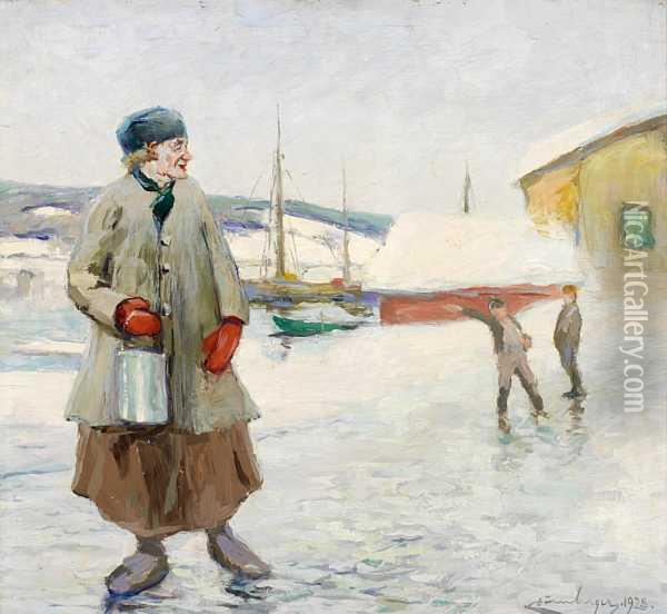 Dornberger Vinter I Soon Oil Painting - Karl Johannes Dornberger