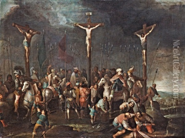A Keresztrefeszites Oil Painting - Joos van Craesbeeck