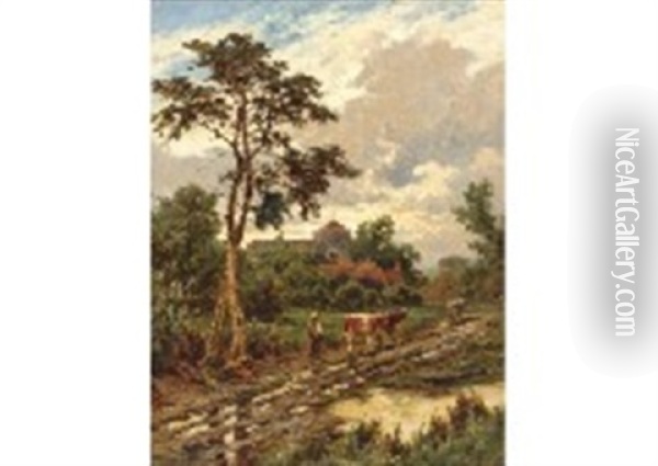 Evening At Sonning-on-thames Oil Painting - Henry H. Parker