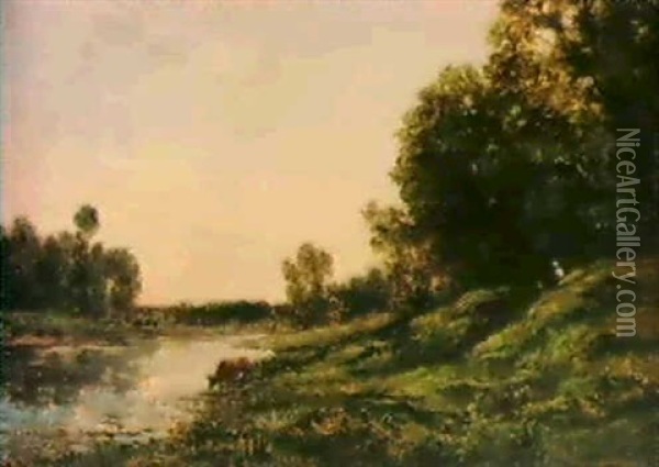 Spring On The Oise Oil Painting - Charles Francois Daubigny