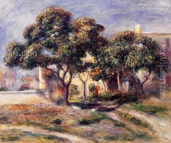 Medlar Trees, Cagnes Oil Painting - Pierre Auguste Renoir