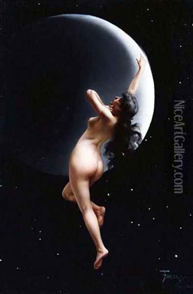 Moon Nymph Oil Painting - Luis Ricardo Falero