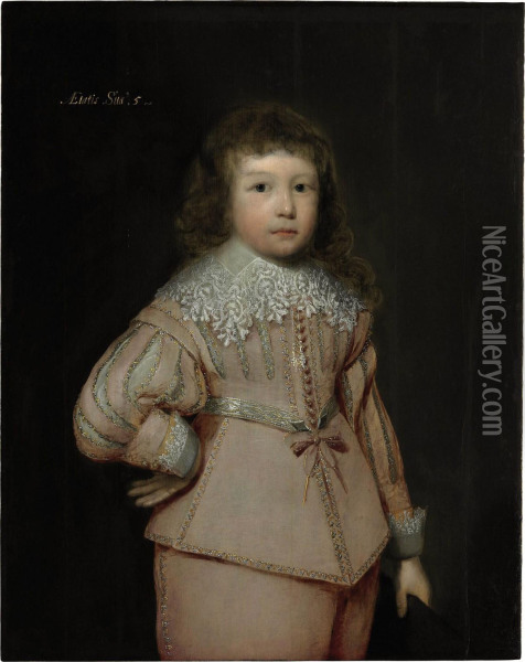 Portrait Of A Young Boy Thought To Be Lucius Cary Oil Painting - Cornelius Janssens Van Ceulen