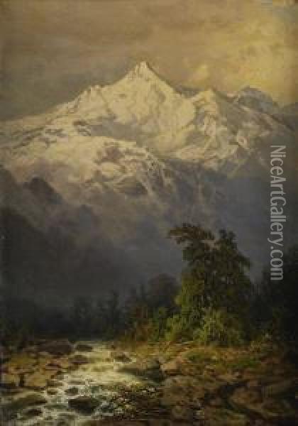 Bergsmassiv I Kaukasien Oil Painting - Ilya Nikolaevich Zankovsky