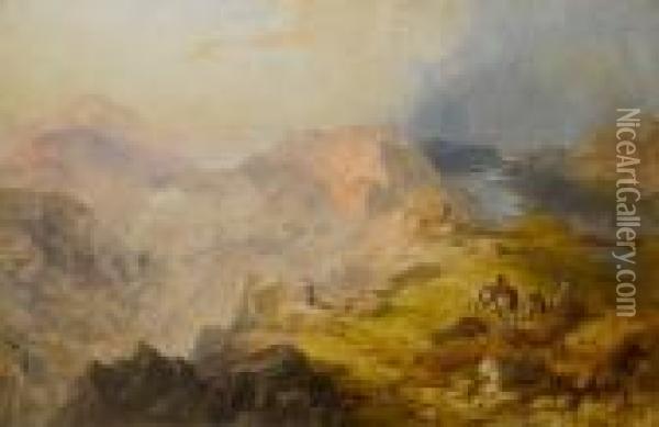 The Vales Of Ennerdale And 
Buttermere With Their Lakes, Also Those Of Crammock And Loweswater Oil Painting - James Baker Pyne