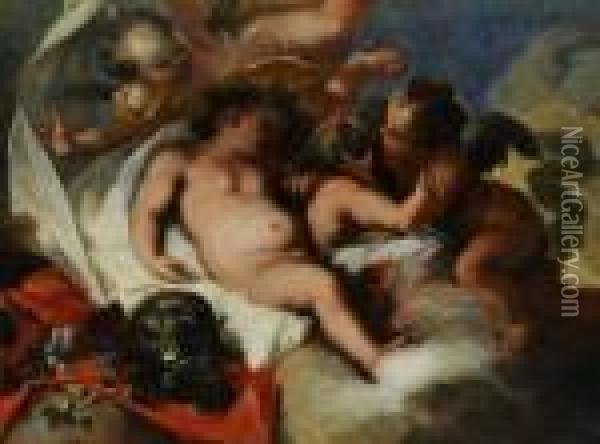 Mlady Bakchus (vychova Bakcha) Oil Painting - Peter Paul Rubens