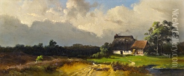 Bauernhof Oil Painting - Carl Georg Koester