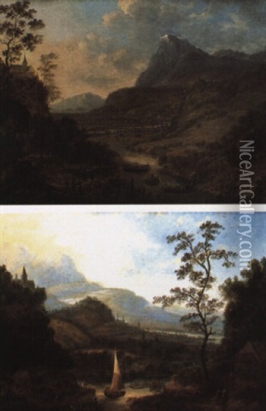 Vues De La Valle Du Rhin Oil Painting - Jan Griffier the Elder